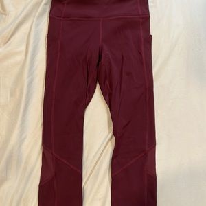 Lululemon Burgundy Cropped Leggings - Size 4